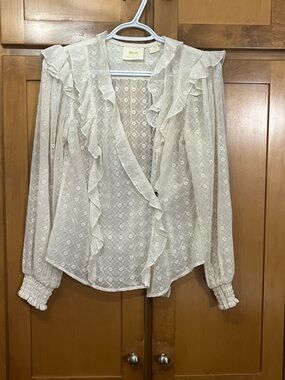 STUNNING MAEVE ANTHROPOLOGIE LAILA RUFFLED BLOUSE Size 2